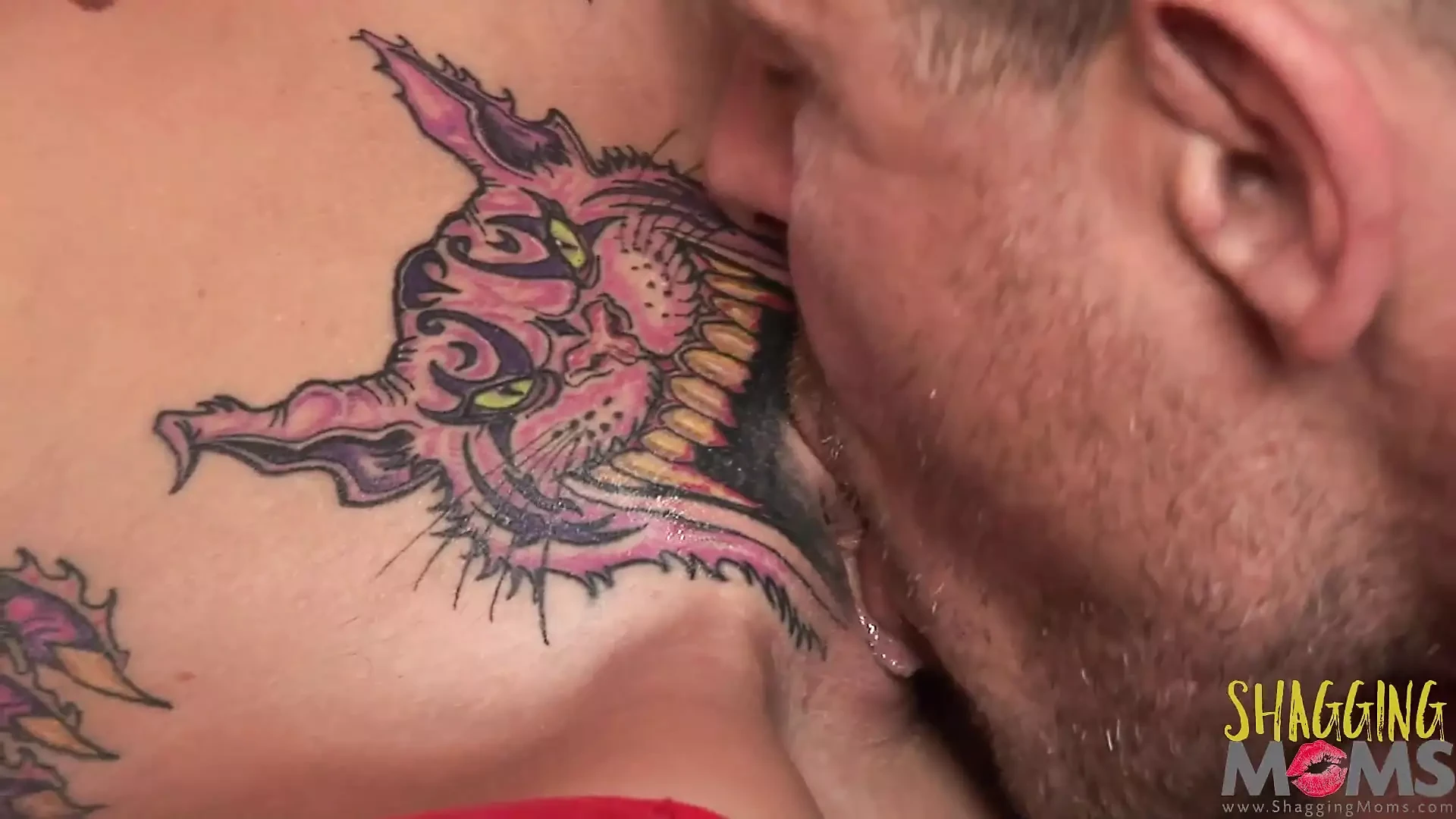Blonde with nice tattoos pounded