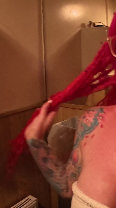 Nudist Sauna British Punk Pink Hair Slut Piggy Mouth Fucked in Nudist Spa