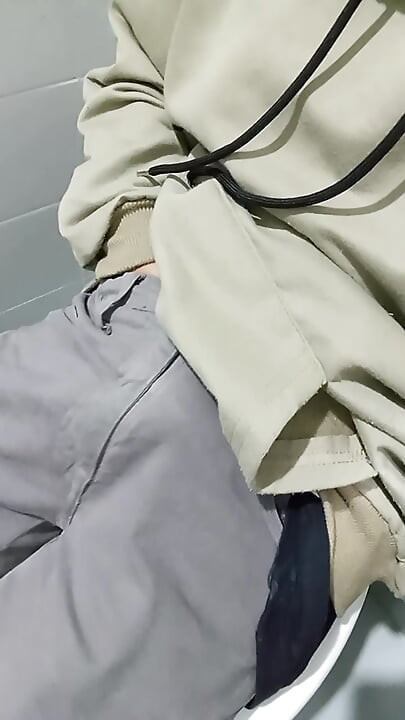 In the public restroom
