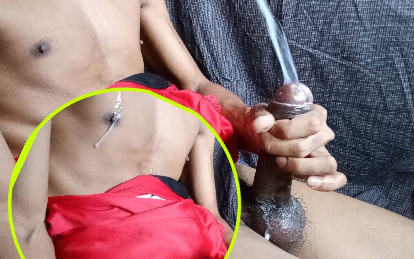 Gay Cum on Face and Tit
