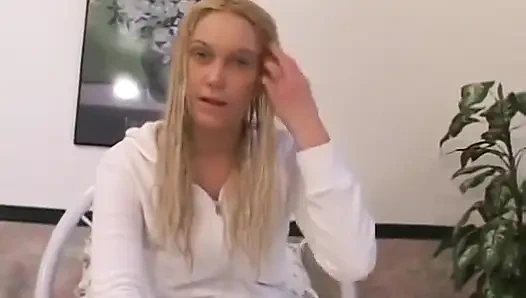 Nervous Kailey Spreads and Jerks Her Trimmed Pussy