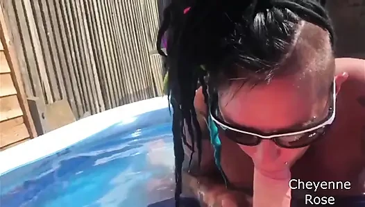 Paddling pool fuck and suck