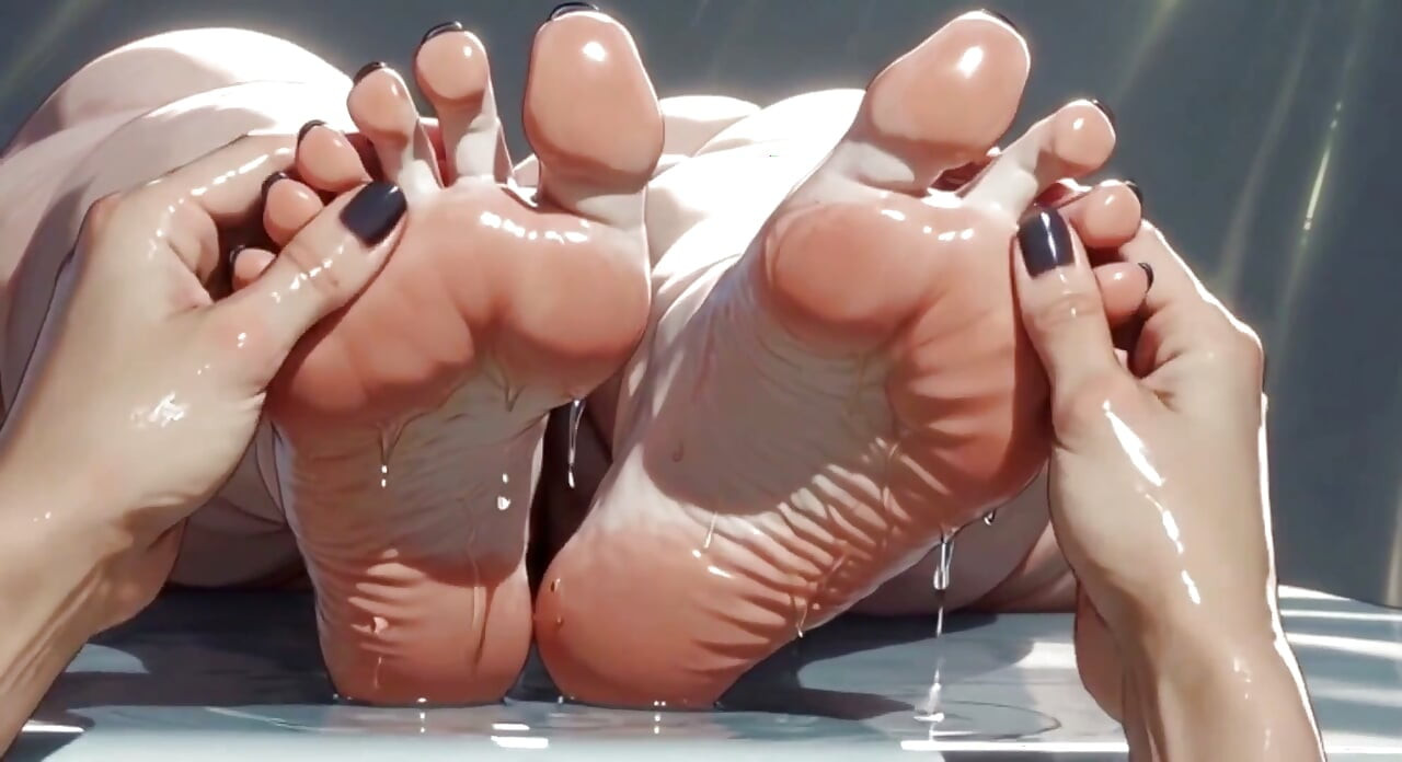 Ssbbw yağlı ayak masajı yakın çekim - büyük güzel ayaklar ve ayak parmakları