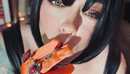 Hot Wife Tina Snua Smoking A Cork 100 Cigarette In Satin Gloves & Jewellery