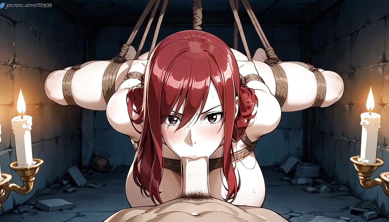 Erza Scarlet Tied up and Fucked Well in All Holes in Fairy Tail Porn Adaptation