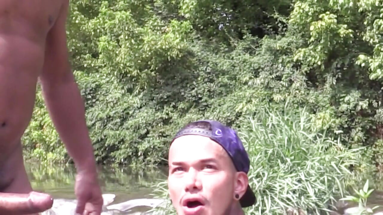 Black and Latino Have Sex Outdoors, Next to a River