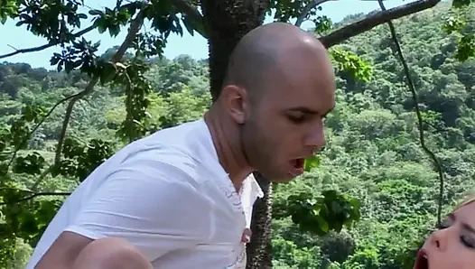 Mature Blonde Devours Throbbing Cock in Outdoor Paradise