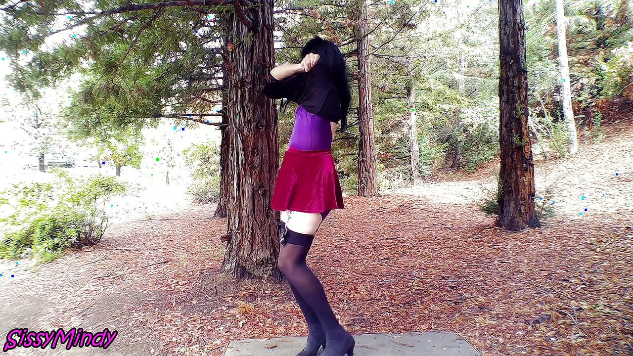 SissyMindy Striptease in the trees