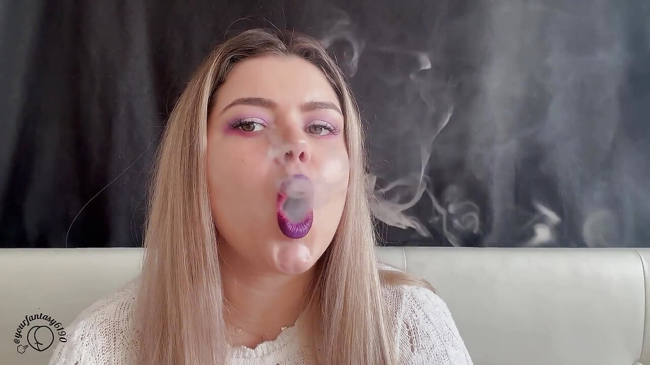 Smoking Fetish with Nice Makeup and Smoke Rings