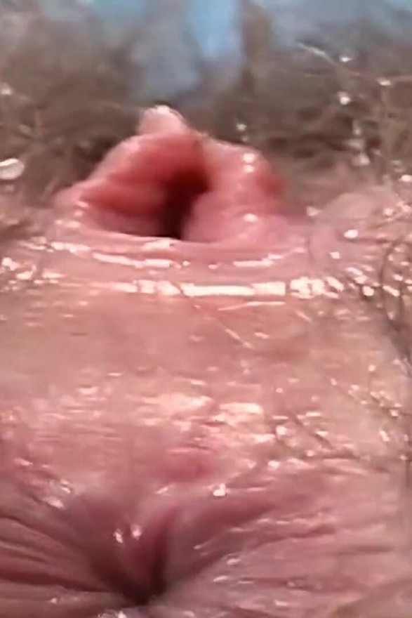 Horny hairy cutie petite gets cum on her hairy snatch