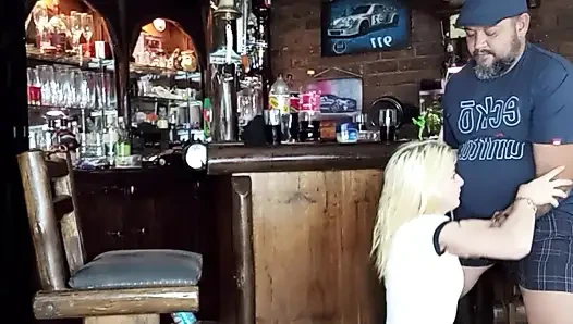My girlfriend sucking me and my friends cock cum in throat and on tits