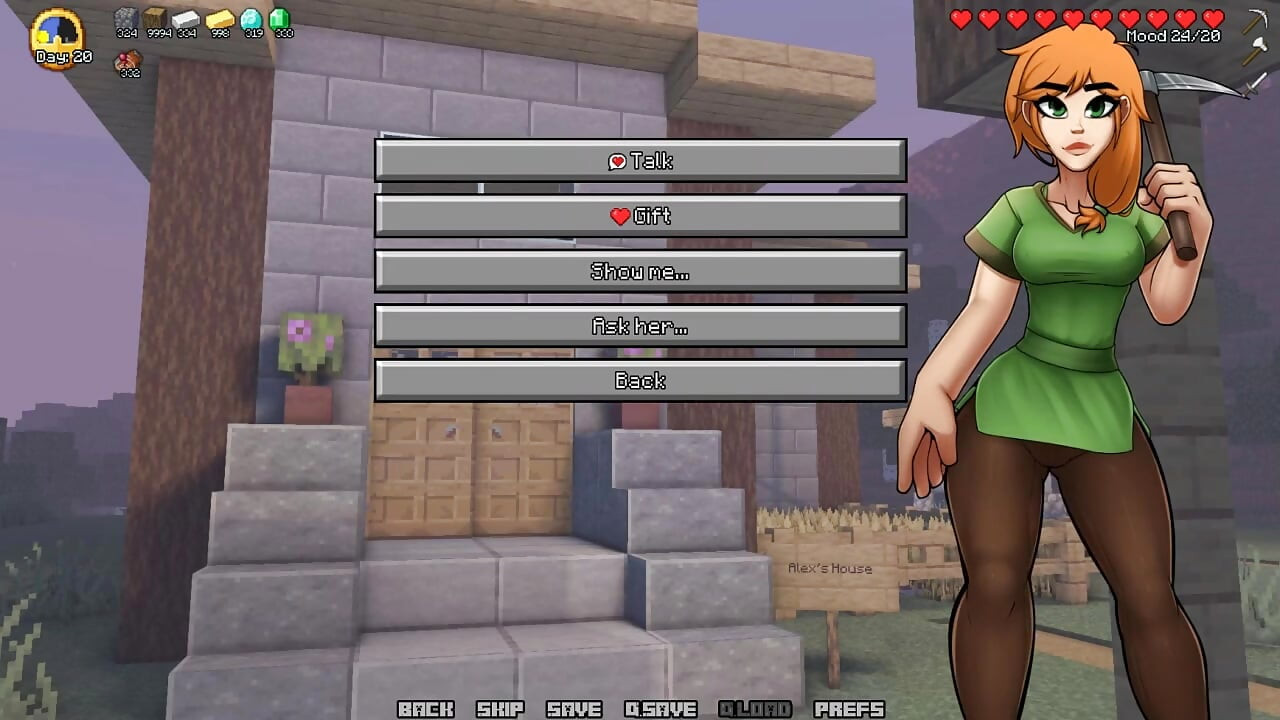 Minecraft Napaljeni zanat - Dio 3 - Alex puši Steveu od Loveskysanhentai