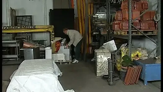 Busty blonde German slut enjoys dick in her tight asshole