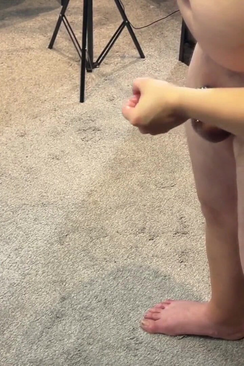 Young milf Lexi gives handjob in front of the mirror