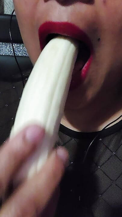 Looking sexy eating a banana