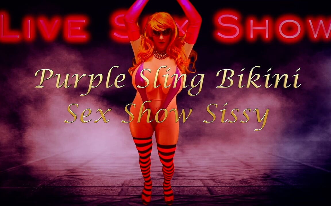 Ljubičasta Sling Bikini Seks Show Sissy