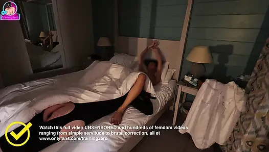 Training Zero Breakfast in Bed Delivered by my Femdom Slave Husband including Sucking Jam off my Toes