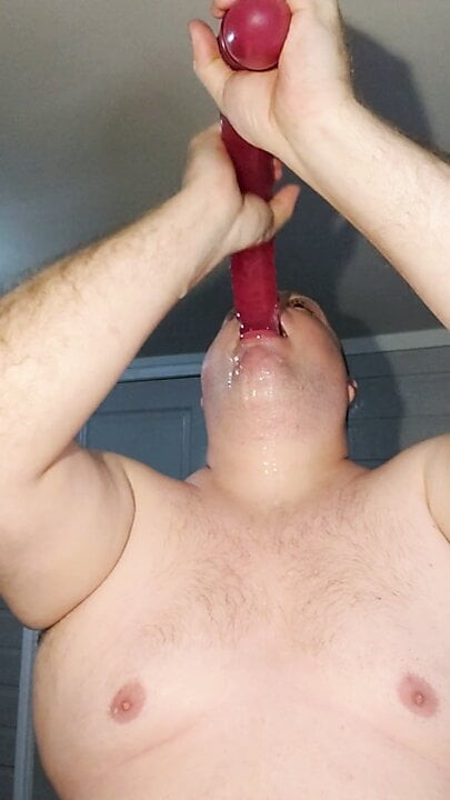 Deepthroat huge 18 inch double dildo