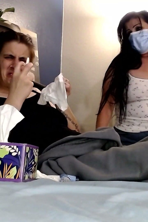 Sick Girl Cough Sneeze Snot Medical Help Doctor