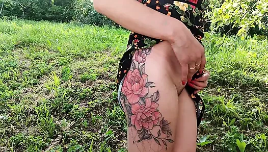 Outdoor Urination of a Hot Brunette