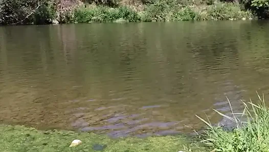 Nude by River show my fat ass in swiming string