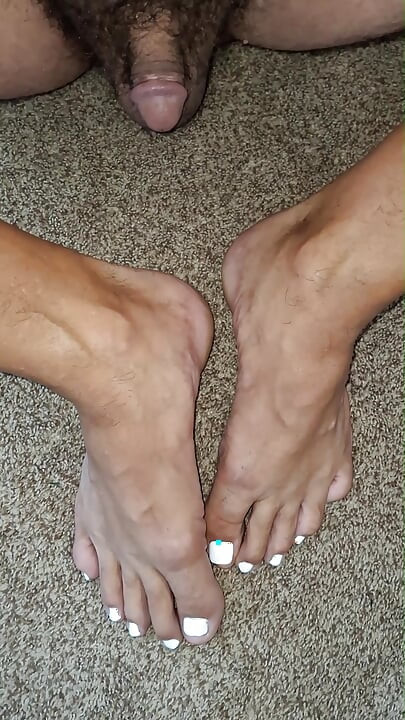 Taking off my socks and pissing on my painted toes