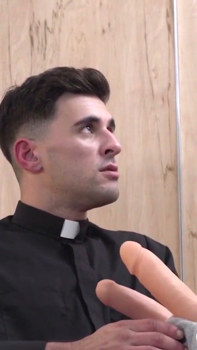 Young catholic jerks off while daddy drills him with toys | Clip 1