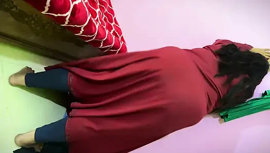 Arab Big Teen BBW hot Muslim School girl get ready to going to school but she was supper horny and want fuck from stepdad