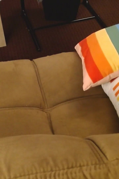 Tired MILF on the Couch Yawning