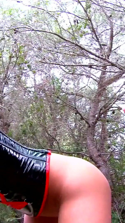 Captivating moment from "Me and my friend fucked my boyfriend and his boyfriend father in the woods"
