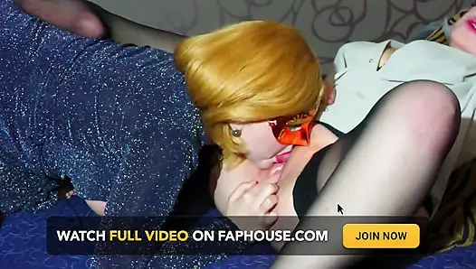 Hot Lesbians and Golden Shower in a Guy's Mouth.