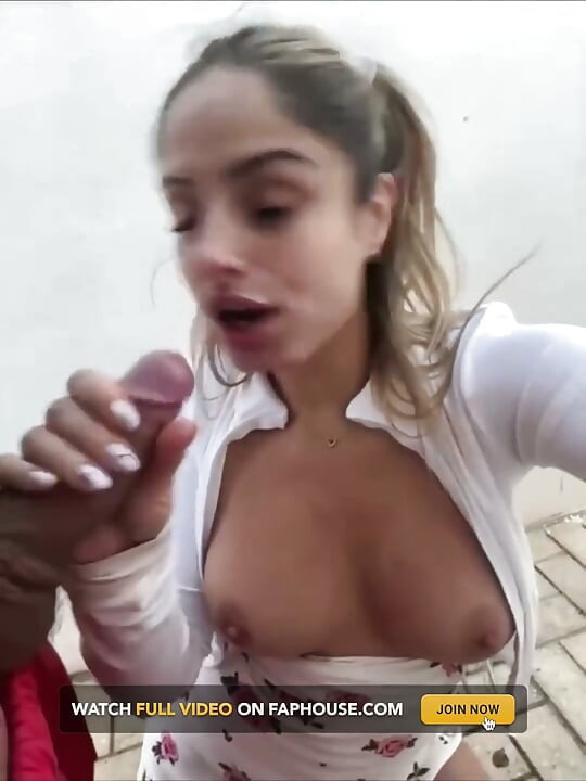 Young Italian Girl with Big Tits & Hairy Pussy - Sex by the Main Street, Blowjob, Hard Fuck & Cum in Mouth