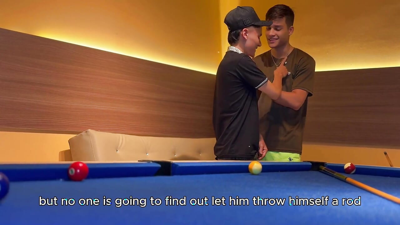 My Twink College Friend Asks Me to Teach Him How to Play Pool and His Pay Is a Hard Fuck Ending with Creampie