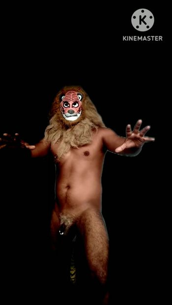 Stripper Lion. A Gay Lionman performing stripper on first time on screen.