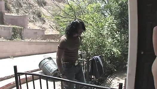 Brunette beauty helps an injured guy to recover