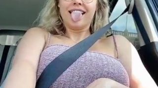 Gorgeous big boobs blonde girl