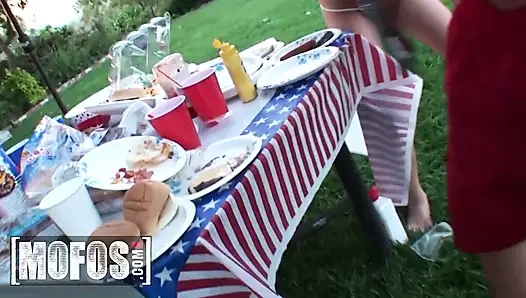 MOFOS - These Hot Pornstars Celebrate Their Independence By Sucking And Fucking All Day And Night At A Pool Party Orgy