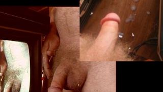 Masturbation vintage avec 2 caméras sur ma bite et sperme