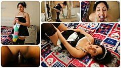 Zimmermädchen gibt ihrem Chef zusätzliche Dienstleistungen - französisches Zimmermädchen, Cosplay-Verführung, enge Muschi, tiefer Blowjob, Sperma im Mund