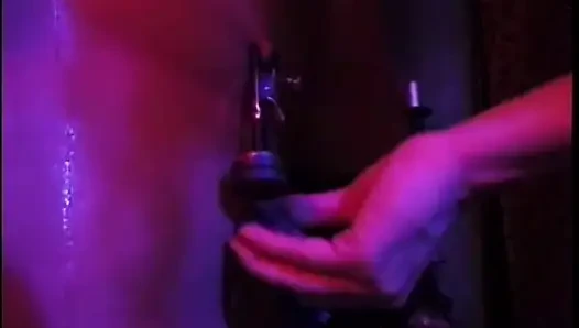 Handsome guy punished hard by two crazy bitches in dark place