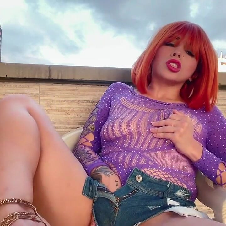 Anitta Miller Is Masturbating and Blowjob a Dick on the Terrace