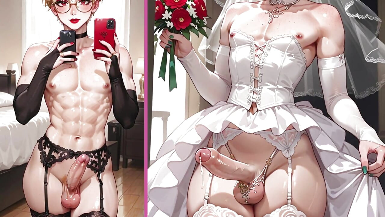 Futanari JOI. Szőke pislog, Sissy. Shemale Hentai Anime Futa