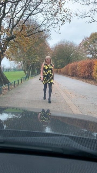 Yellow dress outdoors