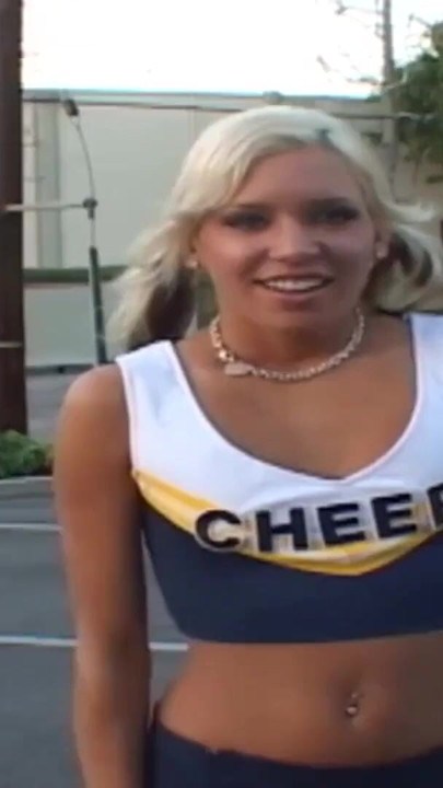 Petite blonde cheerleader teen picked up for sex in a car | Clip 1