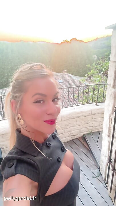 Shown for dessert, Polly Gardel, porn actress gets fucked outside and drinks cum