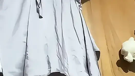 Hot 18-year-old schoolgirl strips before class, perfect tits. Home video