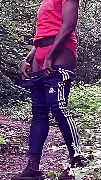 Walking Commando Swinging It and Then a Show off
