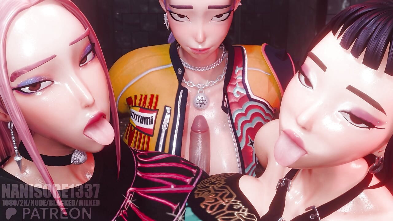 Rumi Mira Zoey Huntrix triplo titjob 3D