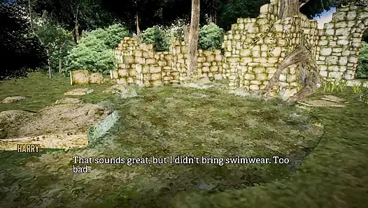 Einmal im leben mit schönem mädchen im teich bad nehmen