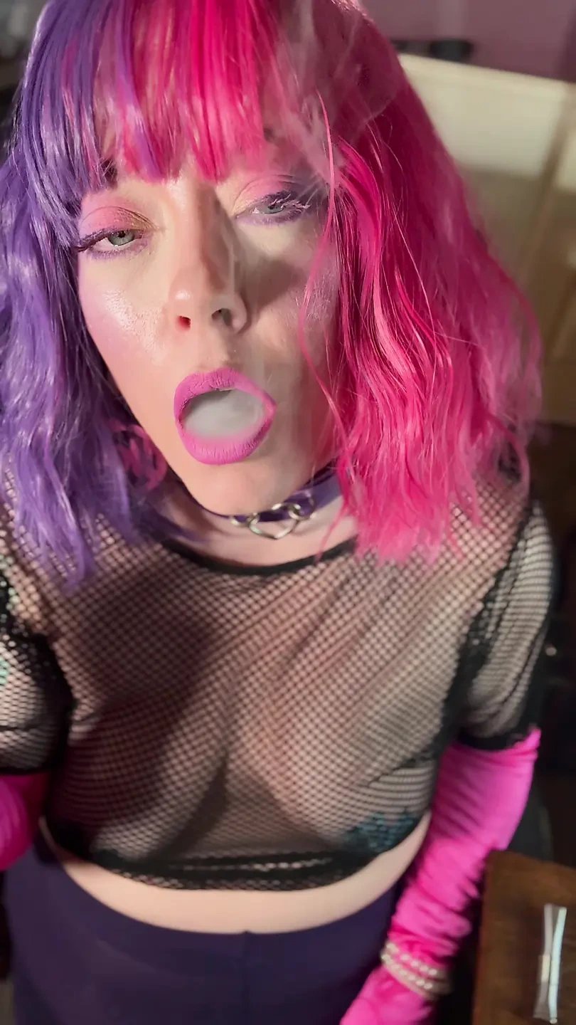 Your Smoking Queen, Tina Snua, Smoking A Cork Cigarette In Satin Gloves & Jewellery - Smoke Rings OMI OME Drifting Snap inhales